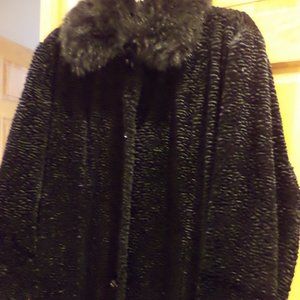 WOMEN'S INCOGNITA COAT   ~ Black, Lush and Warm ~  Size: 2X